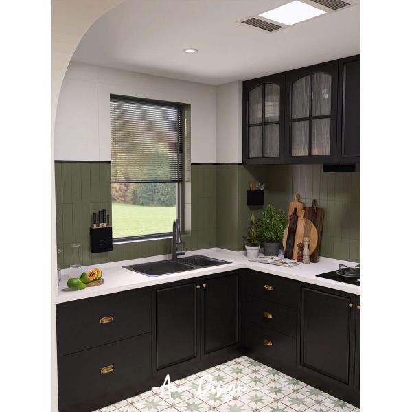 Elegant PVC Melamine Modular MDF Board Kitchen Cabinet Factory For Home