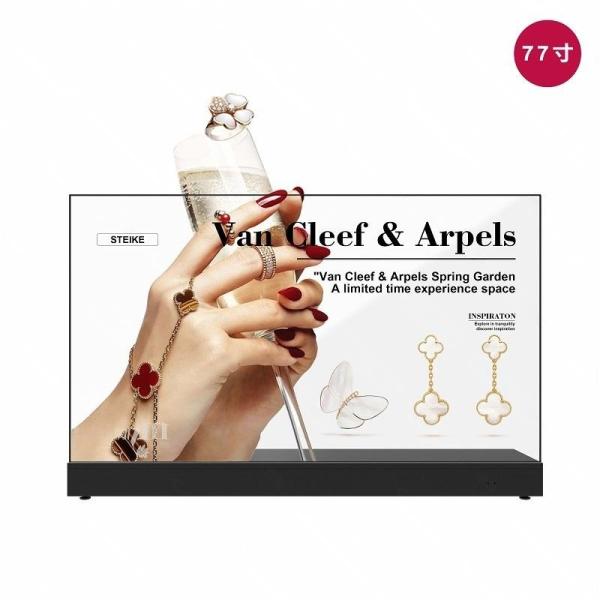 77 Inch OLED Desktop Embedded Transparent Screen 3840*2160 Resolution 600 Nits   Oled Transparent Oled Panel