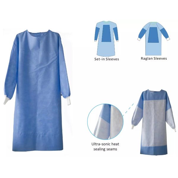 Disposable SMS nonwoven Medical Reinforced surgical Gown with hand towel