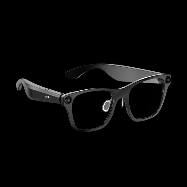 Black AI Smart Glasses Built-in 20MP Camera Translation Voice Control WiFi 4.0 And Bluetooth 5.3 For Data Transmission