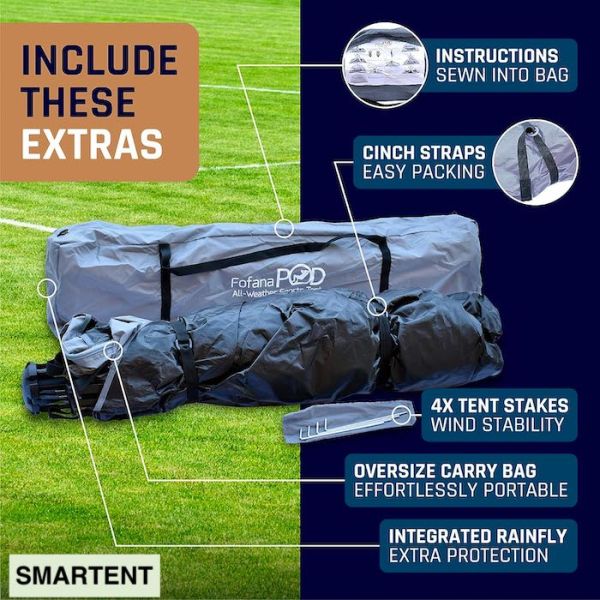 157*130*188CM 4-Person Automatic Fiberglass Frame Grey Polyester Pop Up Sports Tent Waterproof Single Layer Easy Set Up