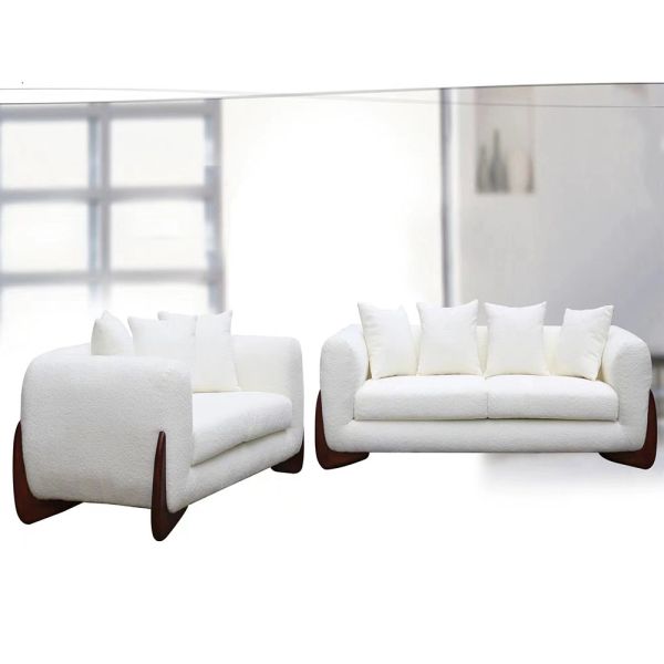 Factory direct sales of the latest design sofa set small household cloth art log living room sofa