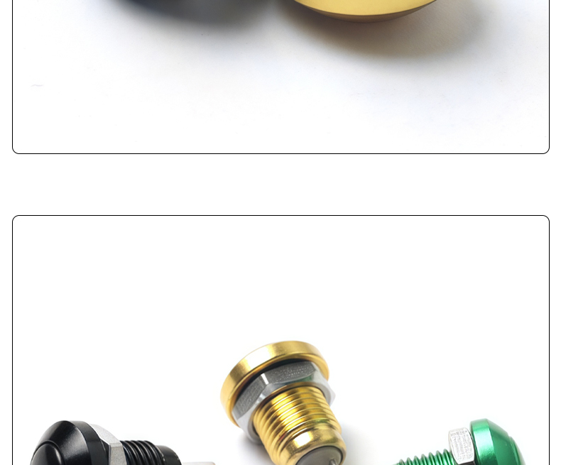8mm Mini Colourful Aluminum Push Button Switch IP65 Waterproof Momentary Ball Head 2Pins Red Green Yellow Blue Black Silver