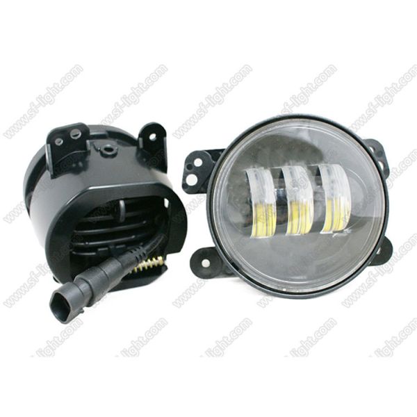 Black Silver 30w LED headlight , 12 - 30 V 1800LM 4 Inch Round LED Headlight