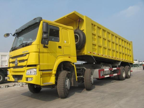 Yellow 371hp 20M3 RHD Sinotruk Howo 6x4 Dump Truck For 40-50 Tons Load
