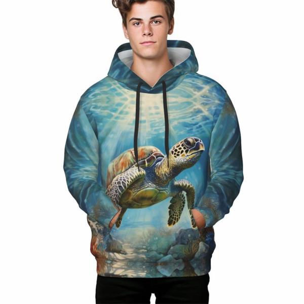 Unisex 3D Printed Hooded Sweatshirt Casual Pullover Hoodie With Big Pockets