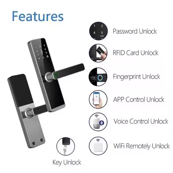 Wholesale HiOrange Smart Lock for Wood Door Home & Apartment Digital Password Fingerprint Keyless Entry Smart Door Locks