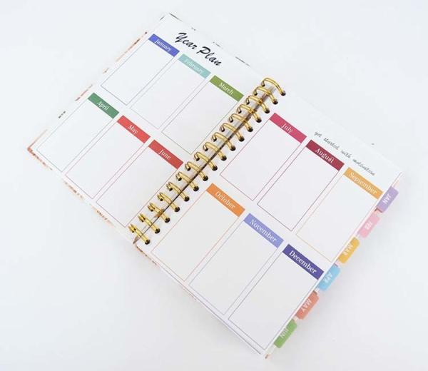 Organizer/Planner A5 Size Rose Gold O Wire Spiral Bound CMYK 2021 Agenda Planner