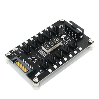 DC 12v 3 4 Pin PWM Fan Hub Controller 3528 Colorful Flash LED SATA Cable
