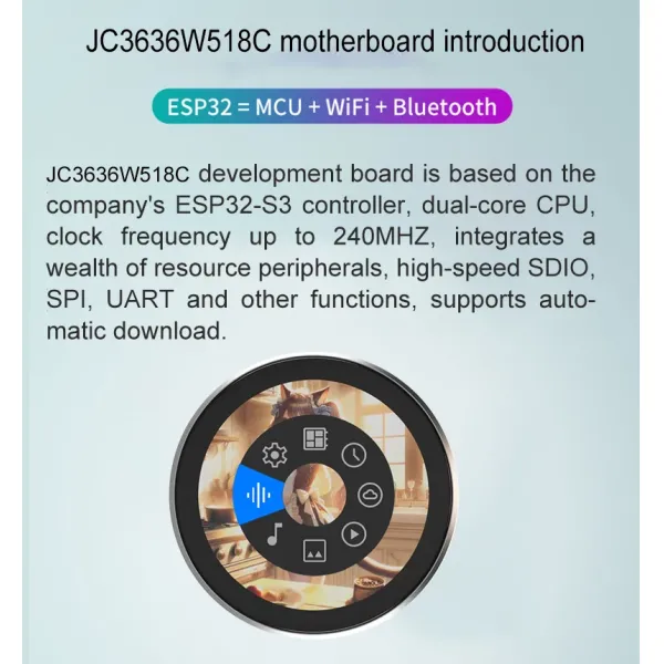1.8 дюймовый сверхтонкий HMI дисплейный модуль с широким углом обзора ST77916