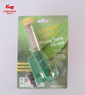 Tocha plástica de aço inoxidável verde do aquecimento de gás de 16cm