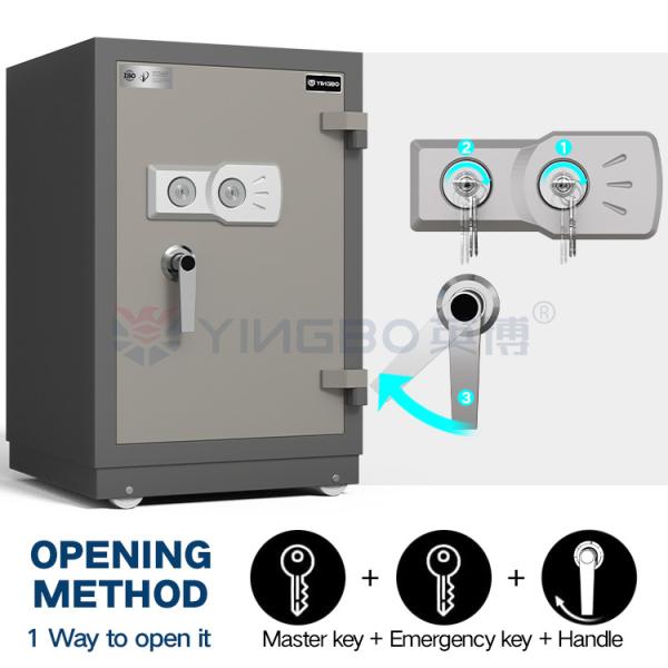 H680mm Fire Resistant Safe Box Solid Steel Latches Double Keys Lock
