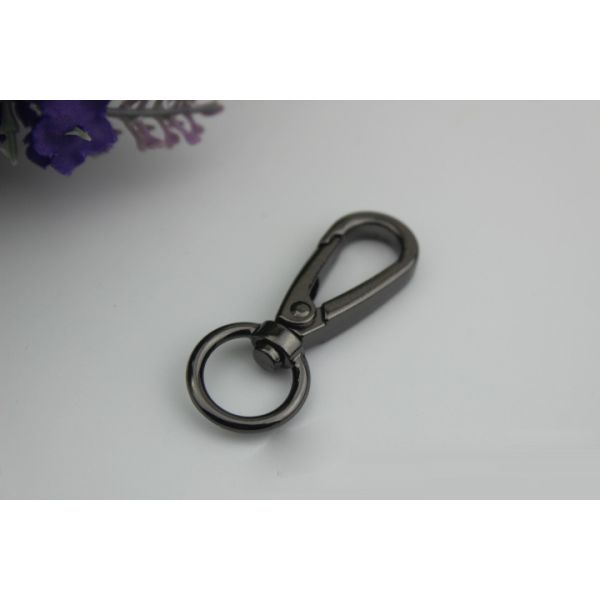 Bag accessories promotional item stock hanging gunmetal color 13 mm snap hook clip swivel with polishing