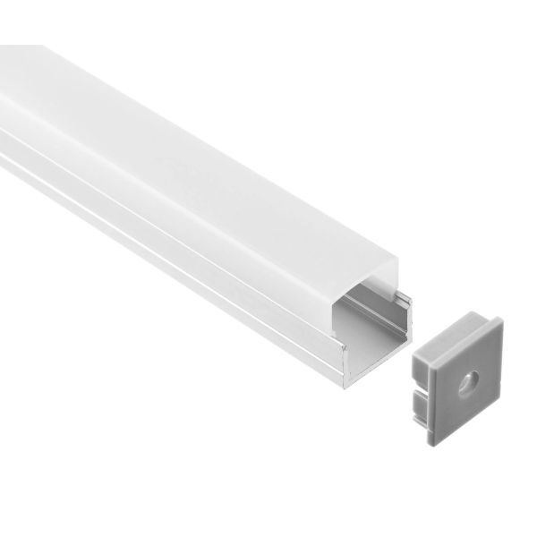 6063 T3-T8 Aluminum Alloy Anodized Finish LED Aluminum Profile with Customized Length for Surface Mounted LED Channel