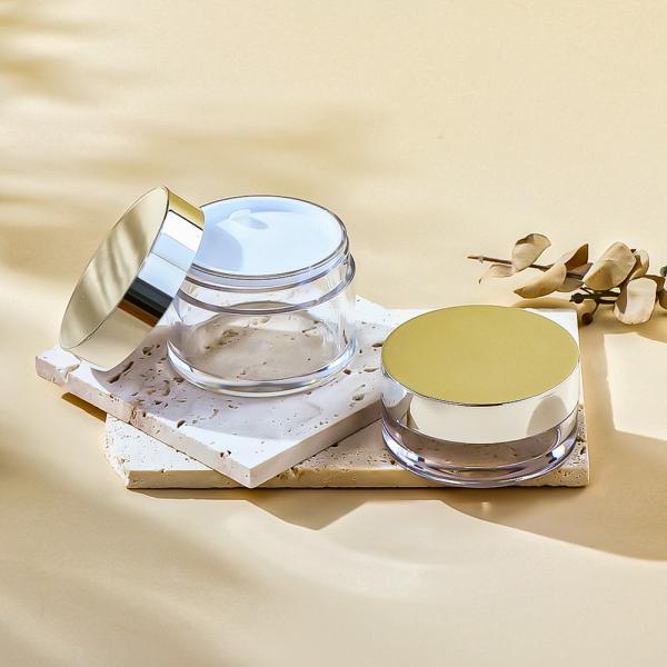 Transparent Plastic Cosmetic Cream Jar with Screw Cap