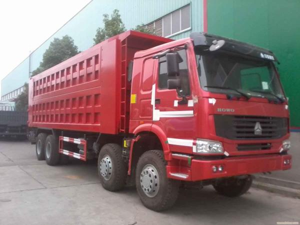 Red 16 Tons Large Dump Truck , Heavy Load Truck 6x4 Dump Truck