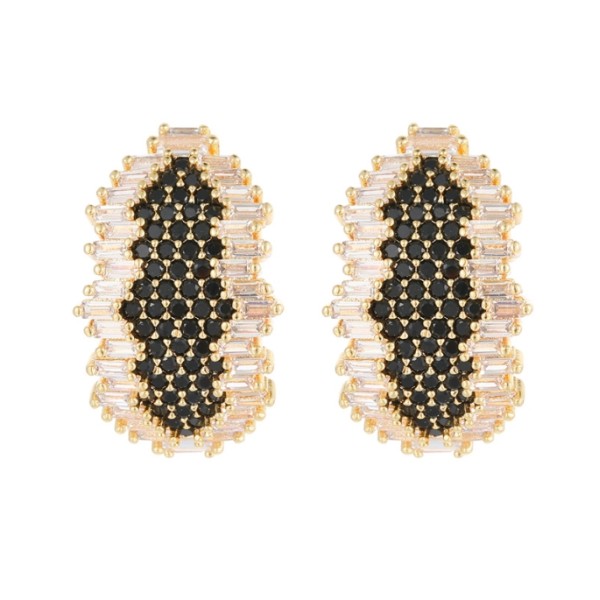 Brass 14k Gold Plated Zircon Studs Butterfly Enamel Flower Earring for Women's Fashion Earrings Accessories