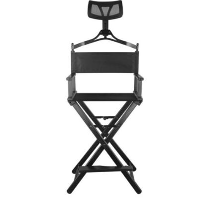 Fine Craftsmanship Black Makeup Vanity Chair , Aluminum Fold Away Makeup Chair