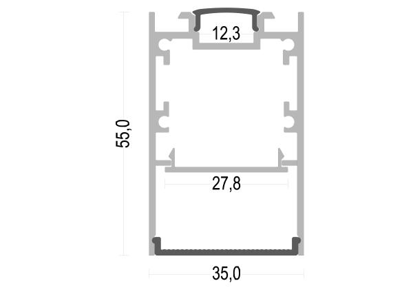 35mm anodizados para cima e para baixo a iluminação do perfil do diodo emissor de luz