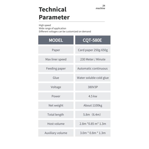 Управляемая ПЛК 3ACQ**580E полностью автоматическая машина для склеивания папок для высокоскоростного изготовления коробок