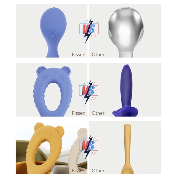 Новая ложка силикона качества еды ложки младенца прибытия с детьми Eco малыша дружелюбными кормить младенцу животную ложку силикона стиля