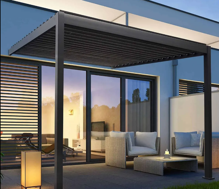 Luxury outdoor shutters awning Terrace awning waterproof electric