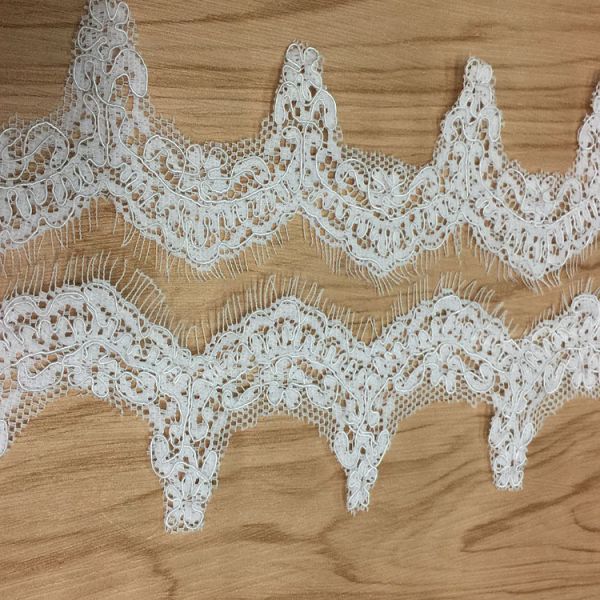 Jacquard Cord Eyelash Lace Border for Wedding Bridal Dress