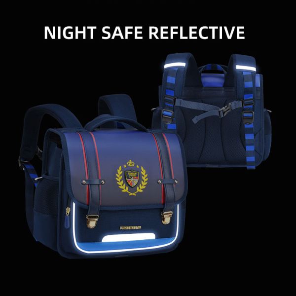 Orthopedic Leather School Backpacks Boy Girl School Bag Large Capacity