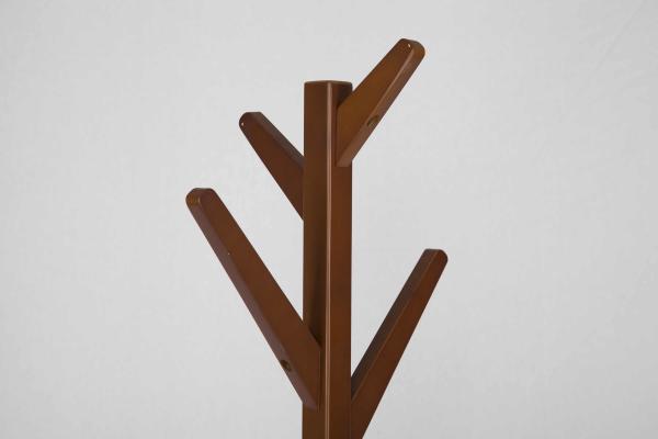 Home Walnut Wooden Coat Hanger Stand 6 Hooks Smooth For Protecting Clothes