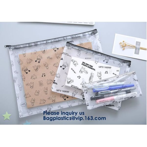 Promotional Custom Printed Pvc Vinyl Transparent Stationery Zip lockk Bags,Crossbody Stationery Set Zipper Pvc Bag Bagease