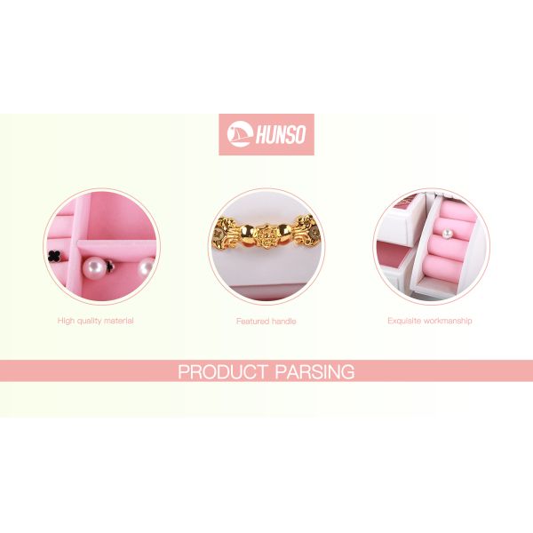 Tall Girls Standing Jewelry Box Wooden High Capacity Exquisite Mirror Necklace Holder