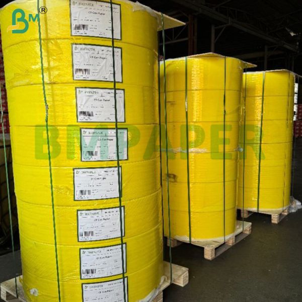 57gsm 60gsm NCR Carbonless Paper Rolls 12inch Rolls, CB White CFB Blue CF Canario