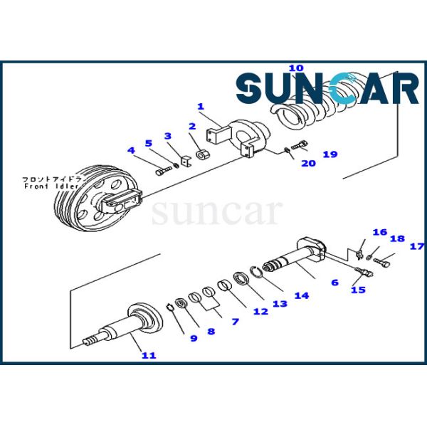 CYL Track Seal 20Y-30-42120 Track Adjuster Seal Repair Kits PC200-8 Komatsu Excavator