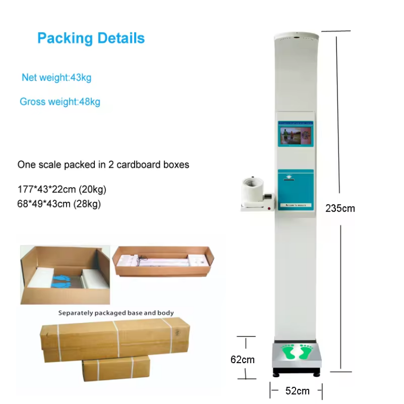 Scale for Weighing People Blood Pressure Height Weight Ultrasound Machine Body Analysis Scale