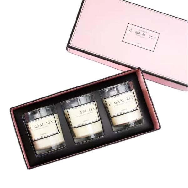 Dekun 3 Units Scented Rigid Personalized Candle Packaging Box With Lid 18cmX12cmX6cm