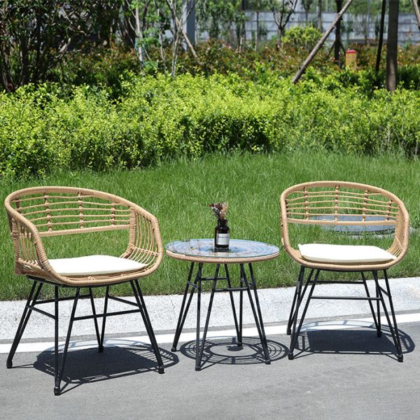 Modern Outdoor Terrace Table And Chair Balcony 2-Piece Garden Restaurant Coffee