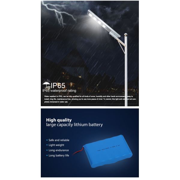 на открытом воздухе света СИД 150lm/W солнечные алюминиевые совсем в одном уличном фонаре