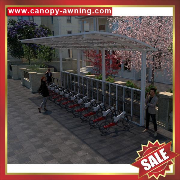 outdoor public aluminum polycarbonate park sharing bike bicycle motorcycle  shelter canopy cover awning for sale