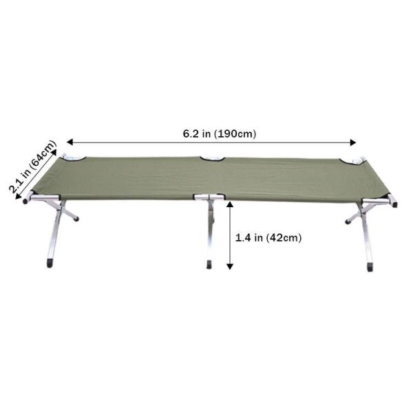 Зеленая кровать спать располагаясь лагерем кровати Оксфорда стальной трубы складывая на открытом воздухе для взрослых
