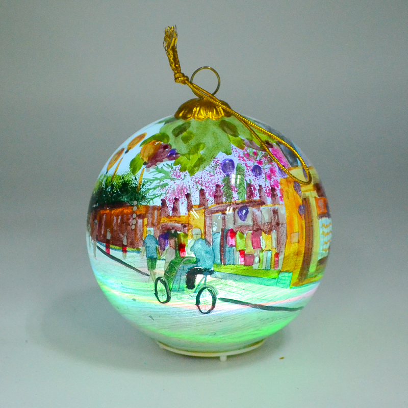 Wholesale Cordless Glass Ball Lamp with Battery Operated Led Lights Glass Sphere Christmas Tabletop Decor Xmas Party Decoration