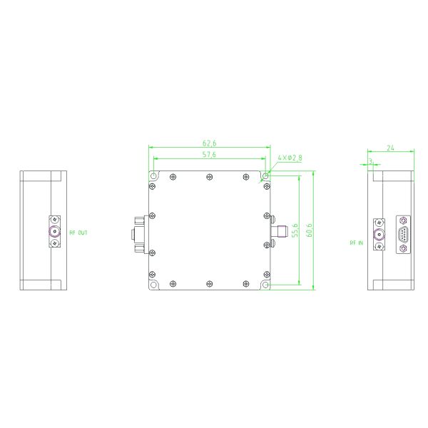 Customized 2000-6000MHz 2W Ultra-Broadband RF Power Amplifier for Wireless Communication, Radar Systems