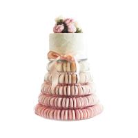 Soporte redondo de la magdalena del plástico transparente de 6 gradas de Macaron del soporte francés de la torre