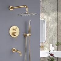 Grifos de montaje en el techo de la ducha del cuarto de baño cabezal de ducha de 12 pulgadas con oro del PDA