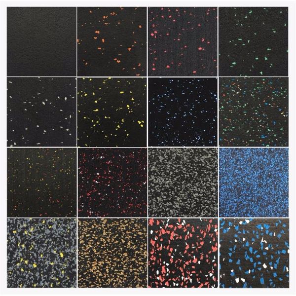 Black Rubber Sports Flooring , Gym Sports Flooring Anti - Slip Feature
