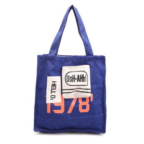 Korean monogrammed shoulder bag small niche color canvas crossbody bag eco-bag lady