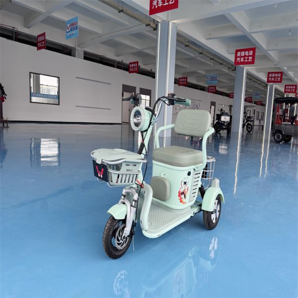 Little Antelope Mint Green Electric Tricycle with 30-40km Range and Flexible Storage Space for Urban Commuting