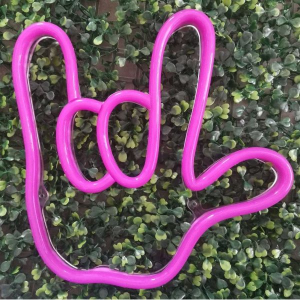 Silica Gel RoHS Cuttable Led Neon Sign Vasten Pink Gesture Led Neon Light