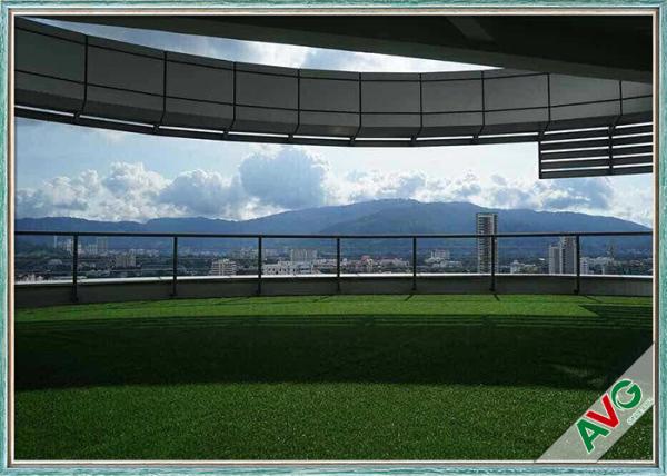 UV Resistant Landscaping Synthetic Grass Field Green / Apple Green 8000 Dtex