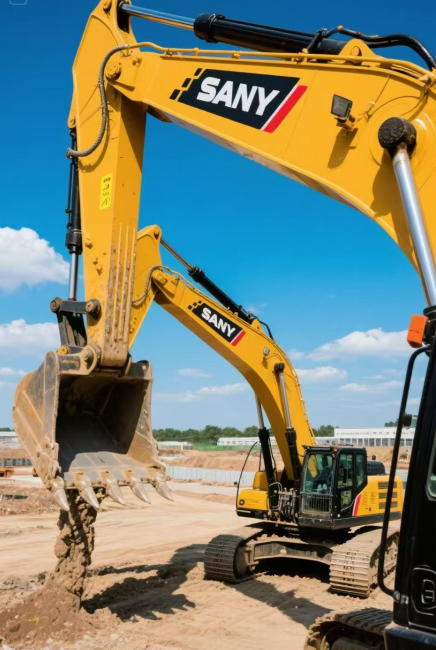 Diesel Engine Used Sany Excavator SY55c Secondhand Construction Equipment Yellow Colour