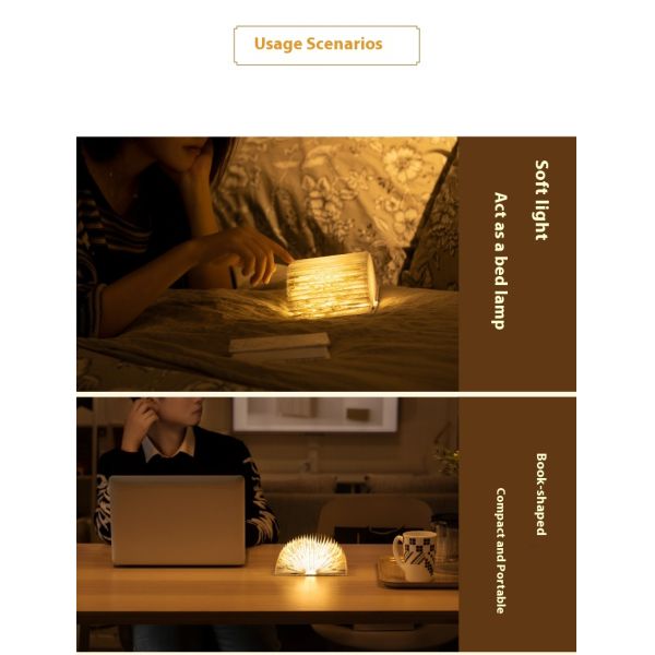 Eco Friendly Book Geometric Paper Lamp Decoration Museum Nightlight